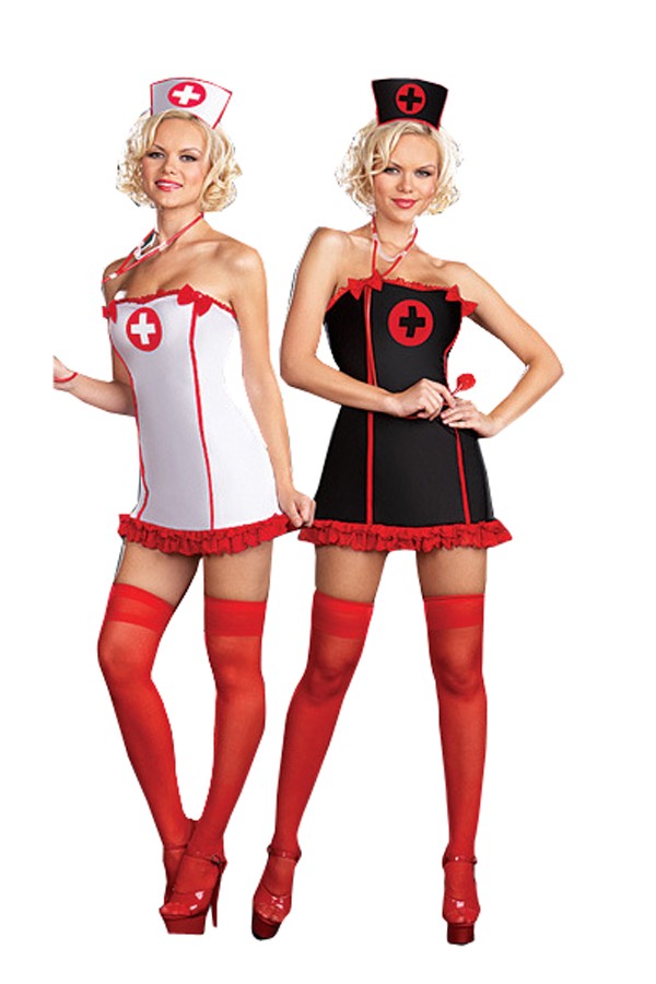 Uniform Costumes Alluring Strapless Role Play Fitted Nurse Dress - Click Image to Close